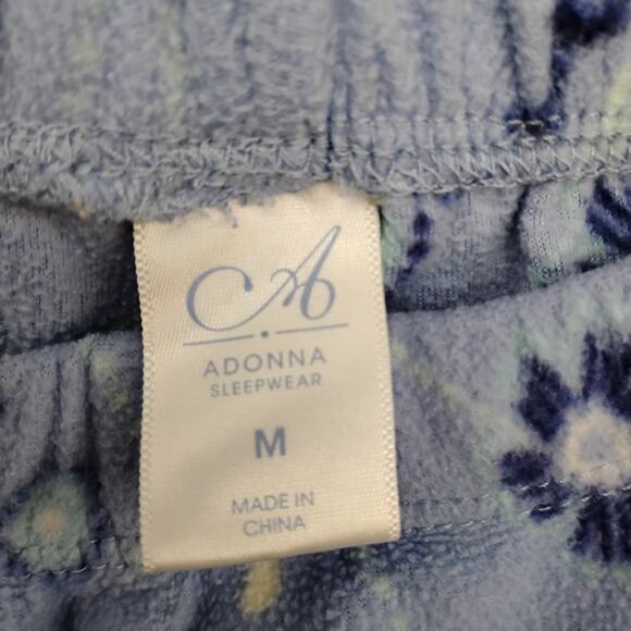 Adonna Sleepwear Pajama Set Size Medium Light Blue Long Sleeve - Picture 8 of 9